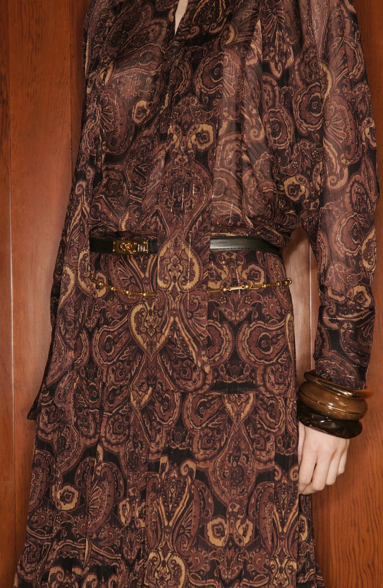 MANGO Milano Mock Neck Top, Alternate, color, Brown