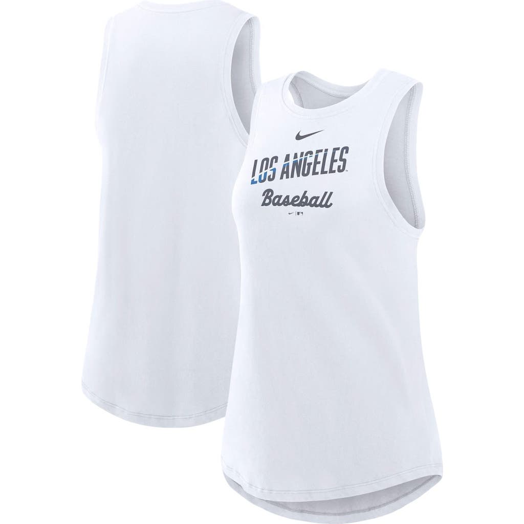 Nike White Los Angeles Dodgers City Connect Tricode High Neck Performance Tank Top