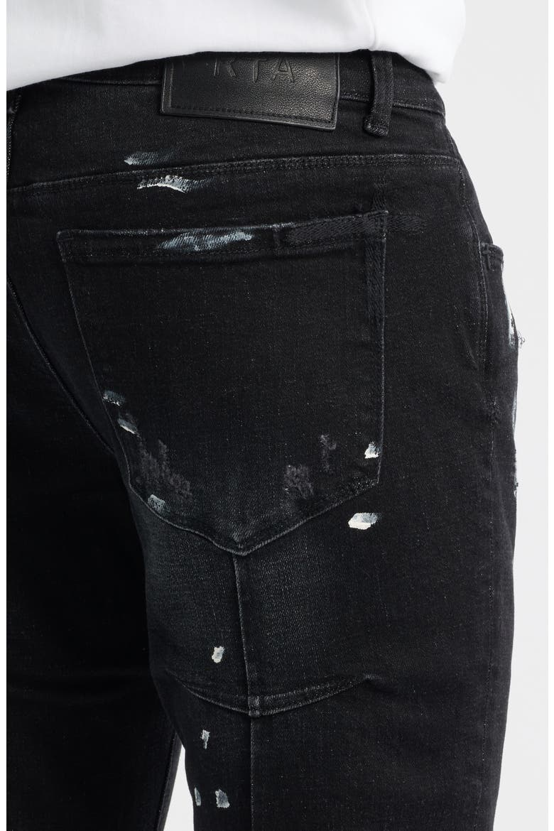 Clayton Paint Splatter Ripped Skinny Jeans, Alternate, color, DISTRESSED CHARCOAL PAINT