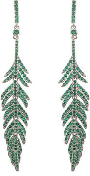 EYE CANDY LOS ANGELES Feather CZ Drop Earrings