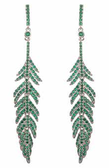 EYE CANDY LOS ANGELES Feather CZ Drop Earrings