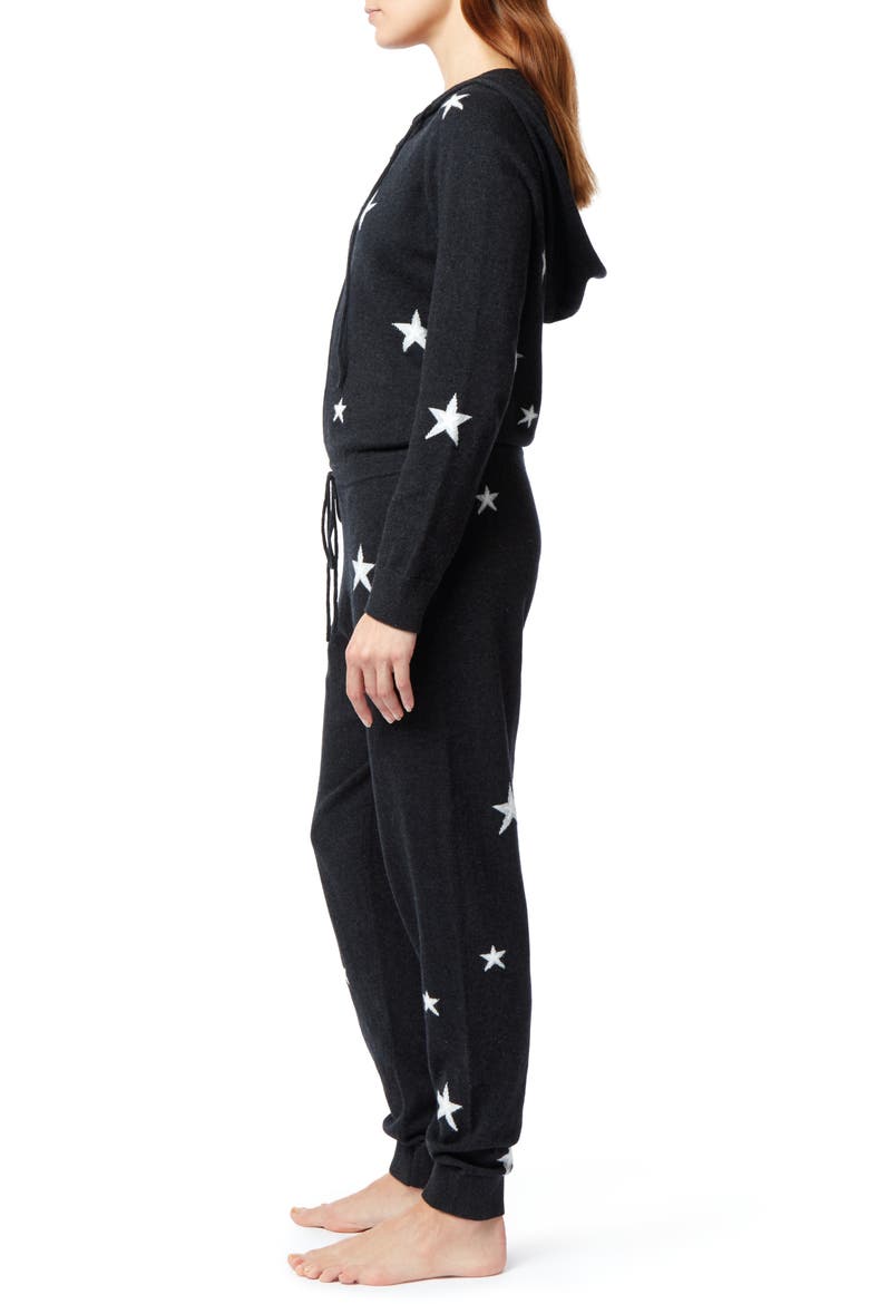 Star Pattern One-Piece Lounge Set, Alternate, color, DARK CHARCOAL MARL
