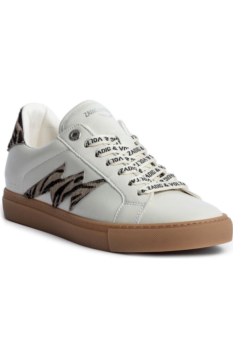 Zadig & Voltaire Zebra Print Genuine Calf Hair Sneaker, Main, color,