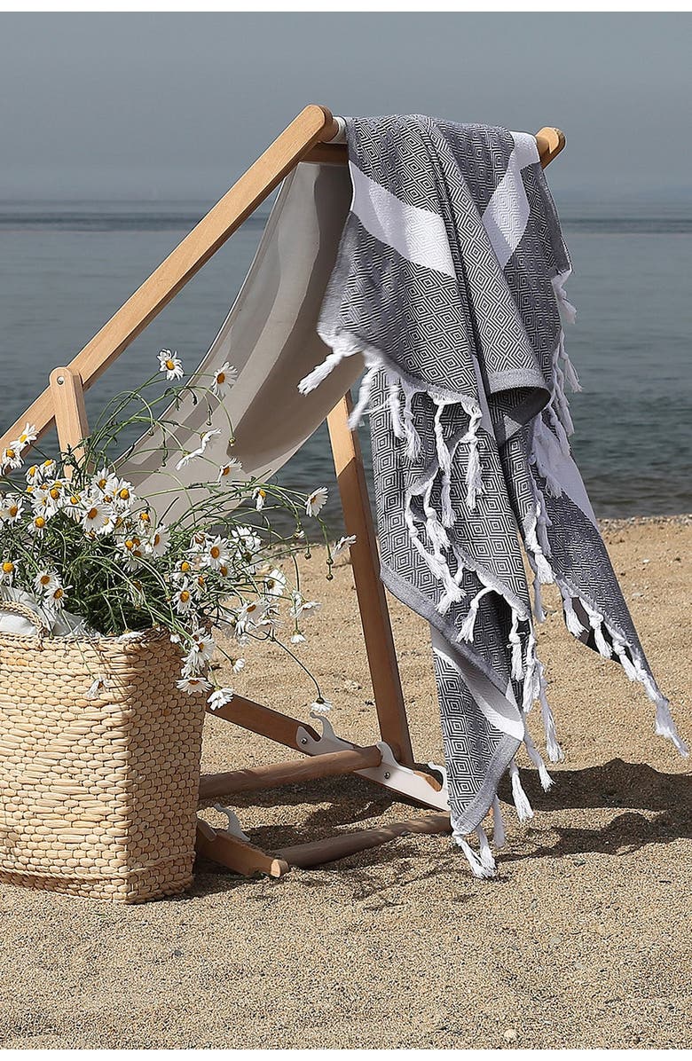 Linum Home Textiles 'Diamond' Turkish Pestemal Towel, Alternate, color, 