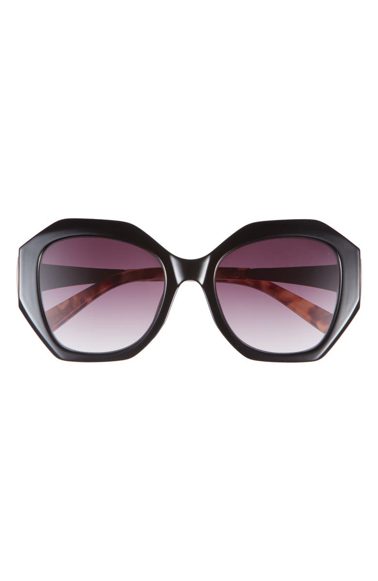 Vince Camuto Geometric Sunglasses, Main, color, Black/ Tortoise