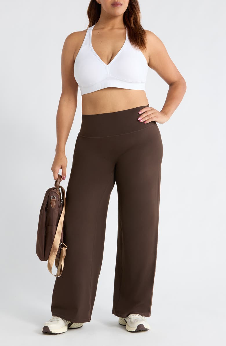 Zella Zen Comfort Straight Leg Pants, Alternate, color, Brown Mole