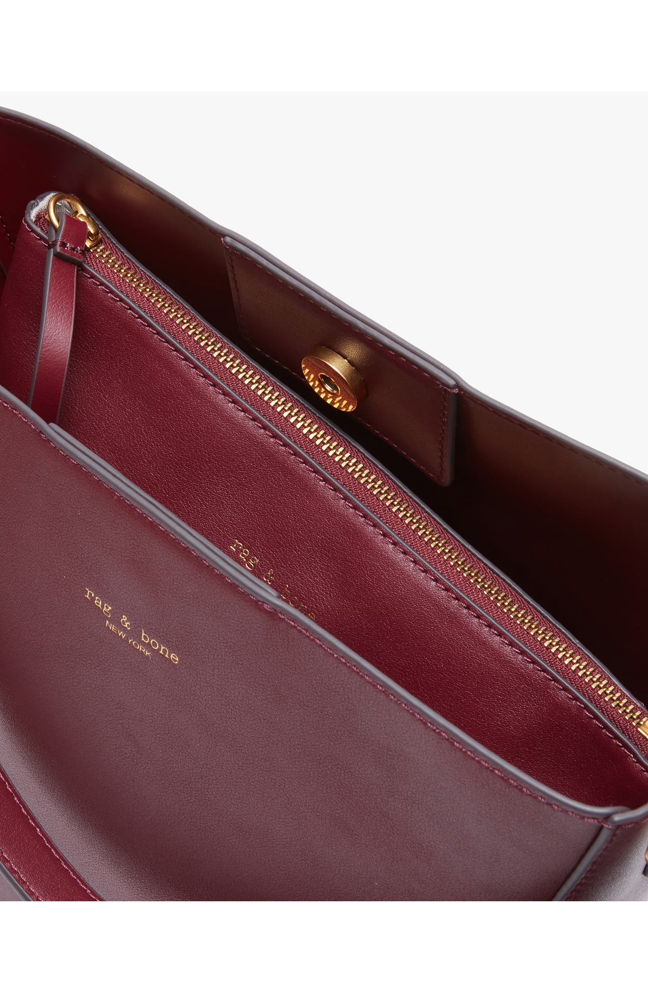 Parker Leather Bucket Bag, Alternate, color, GARNET