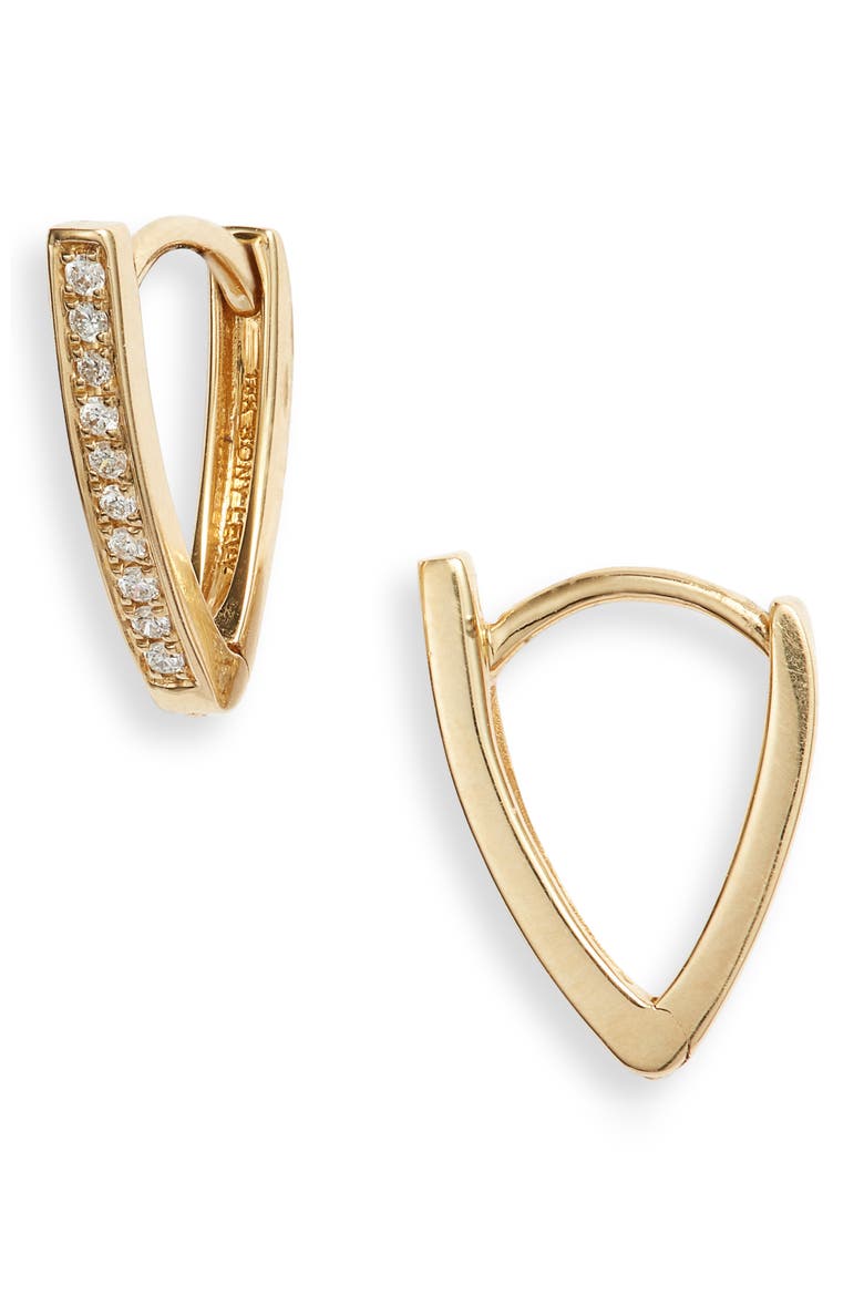 Kiera Diamond Bar Hoop Earrings (Nordstrom Exclusive), Main, color, DIAMOND/ YELLOW GOLD