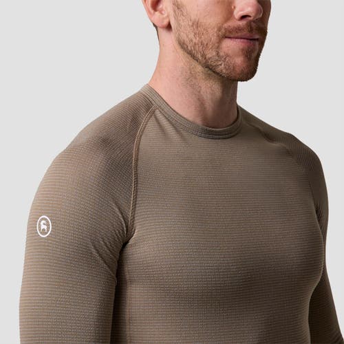 Backcountry Pines Microgrid Ultra-lt Baselayer Crew Top In Brown