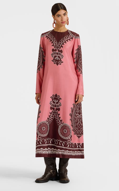 La Doublej Long Sleeve Swing Dress In Brown