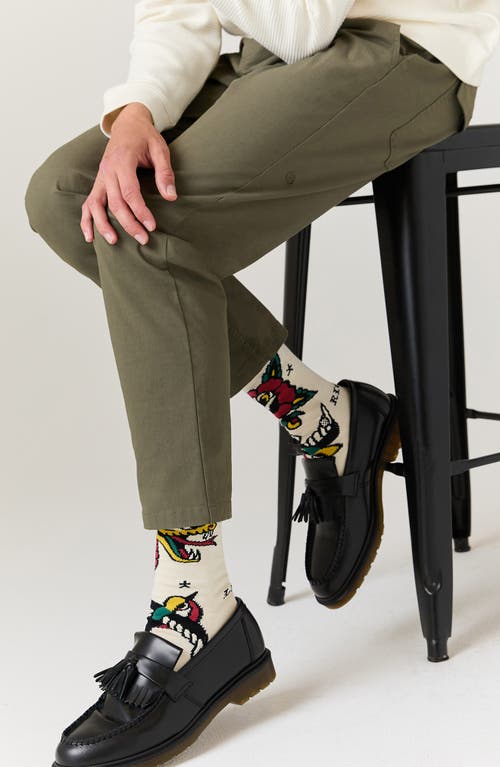 Stance Flash Cotton Blend Crew Socks In Neutral