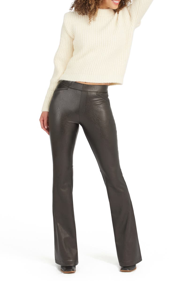 SPANX<sup>®</sup> Faux Leather Flare Leg Pull-On Pants, Alternate, color, 