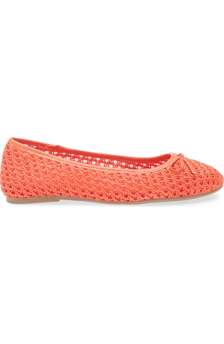 Tahari Coated Raffia Ballet Flat, Alternate, color, Coral