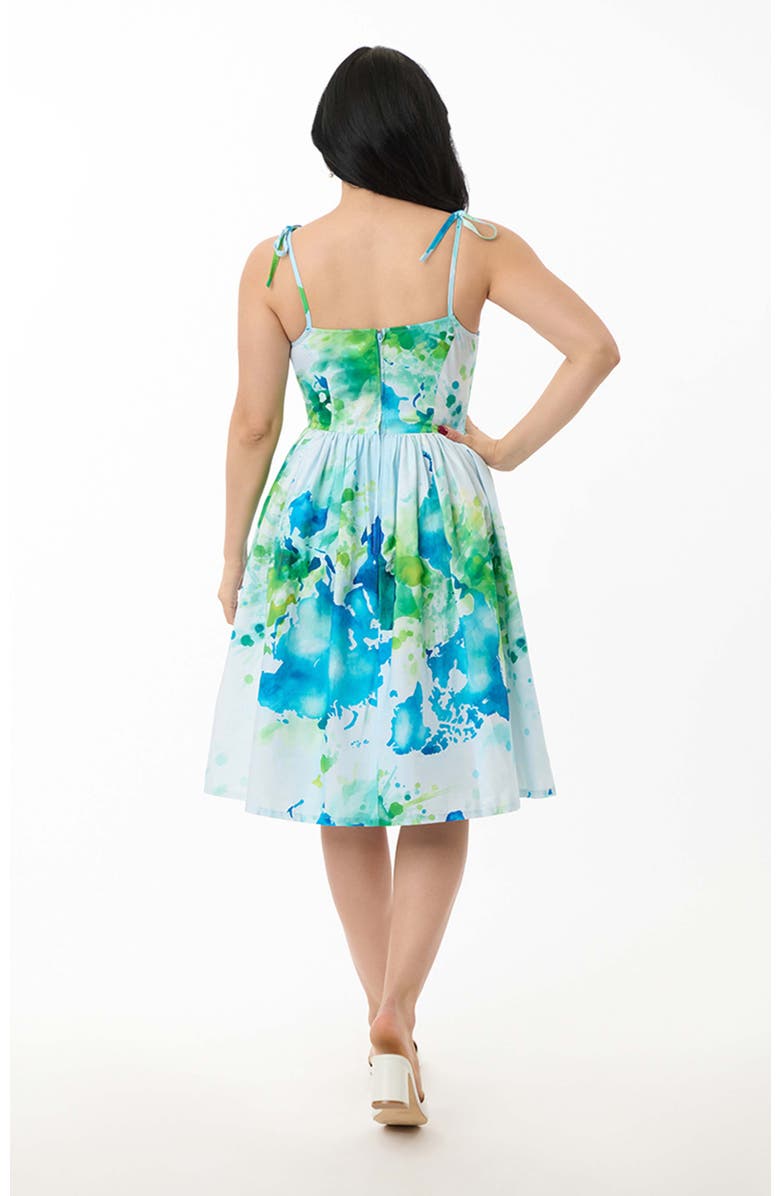 Unique Vintage Bobbie Swing Dress, Alternate, color, Earth Map Print