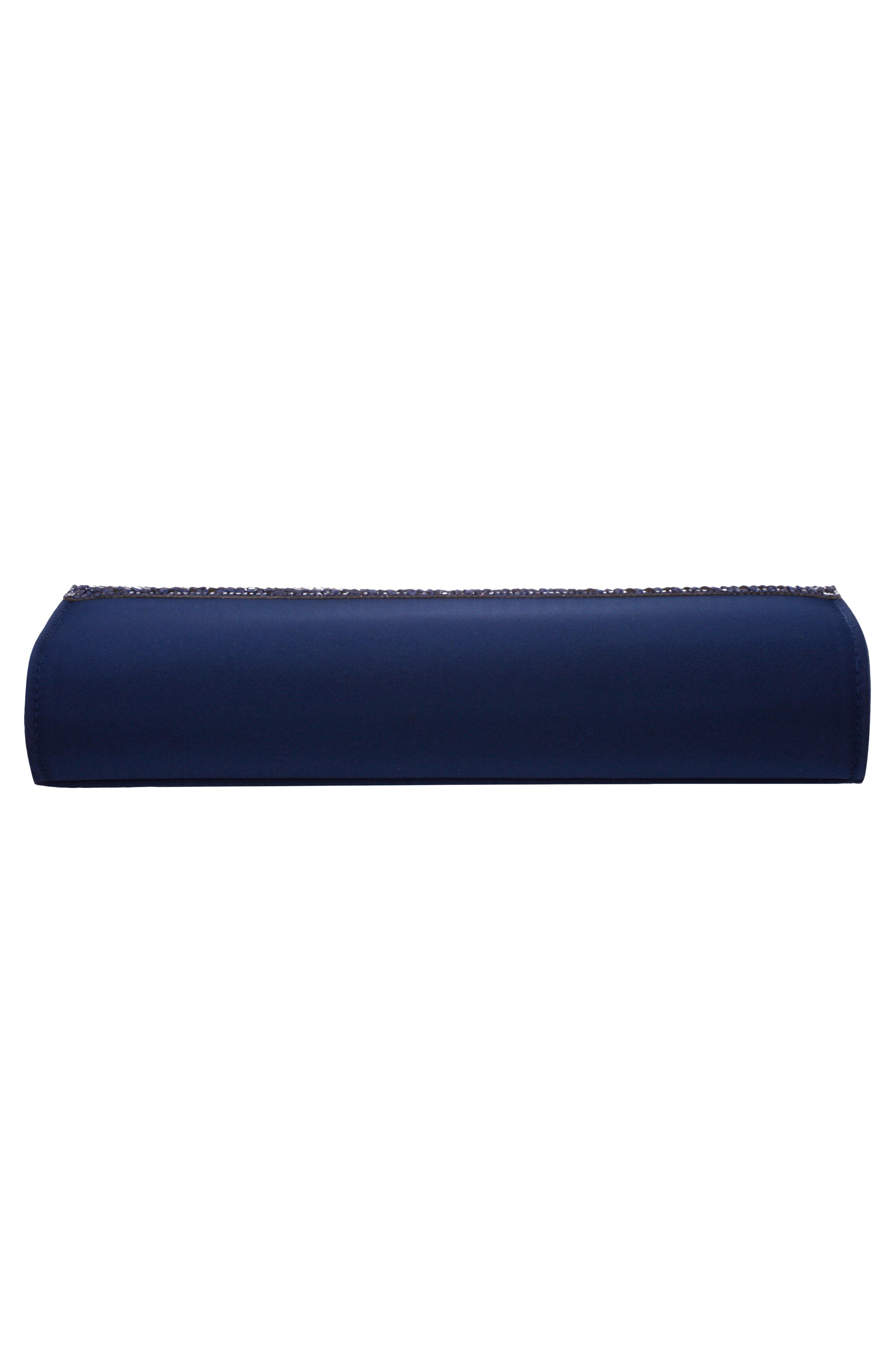 Aurella Crystal Trim Clutch, Alternate, color, NAVY