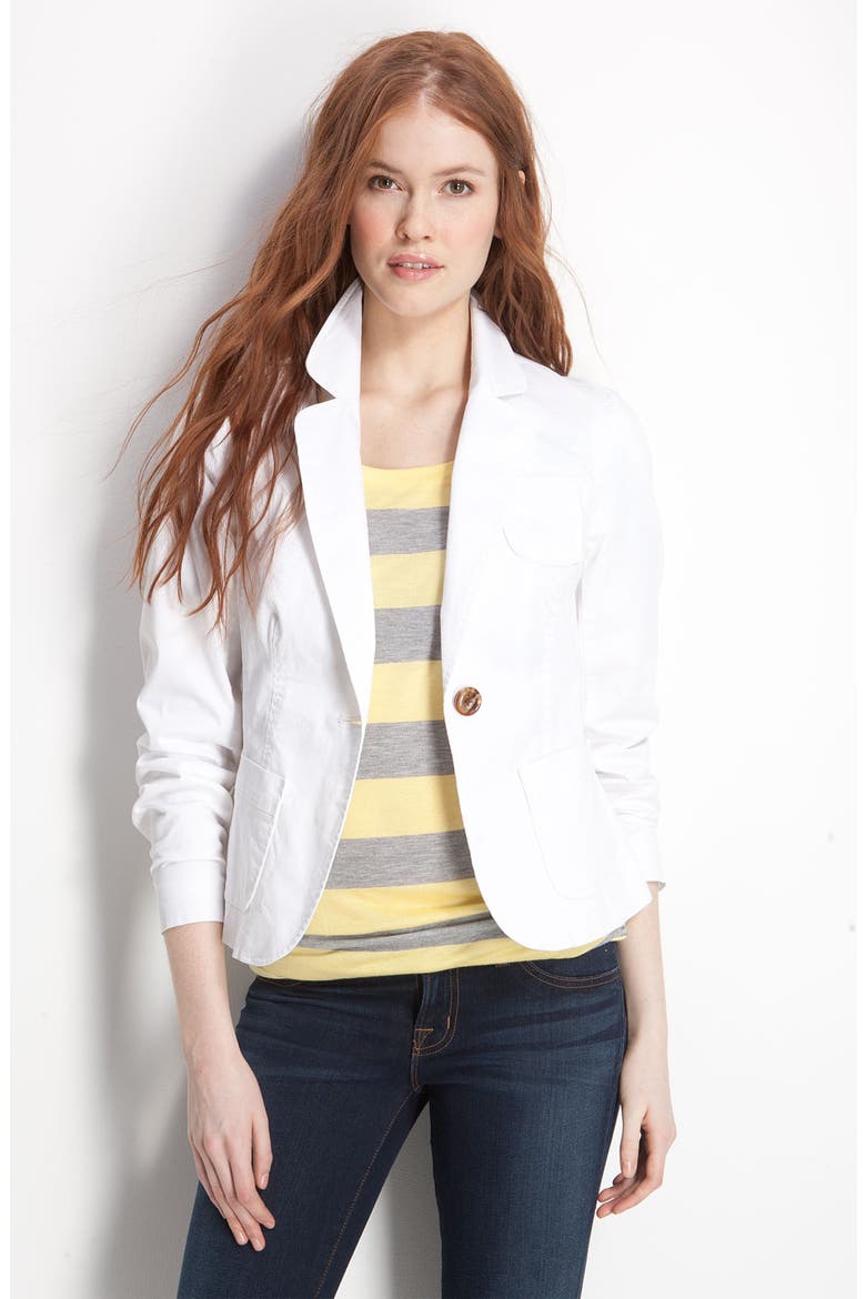 Twill Blazer, Main, color, WHITE