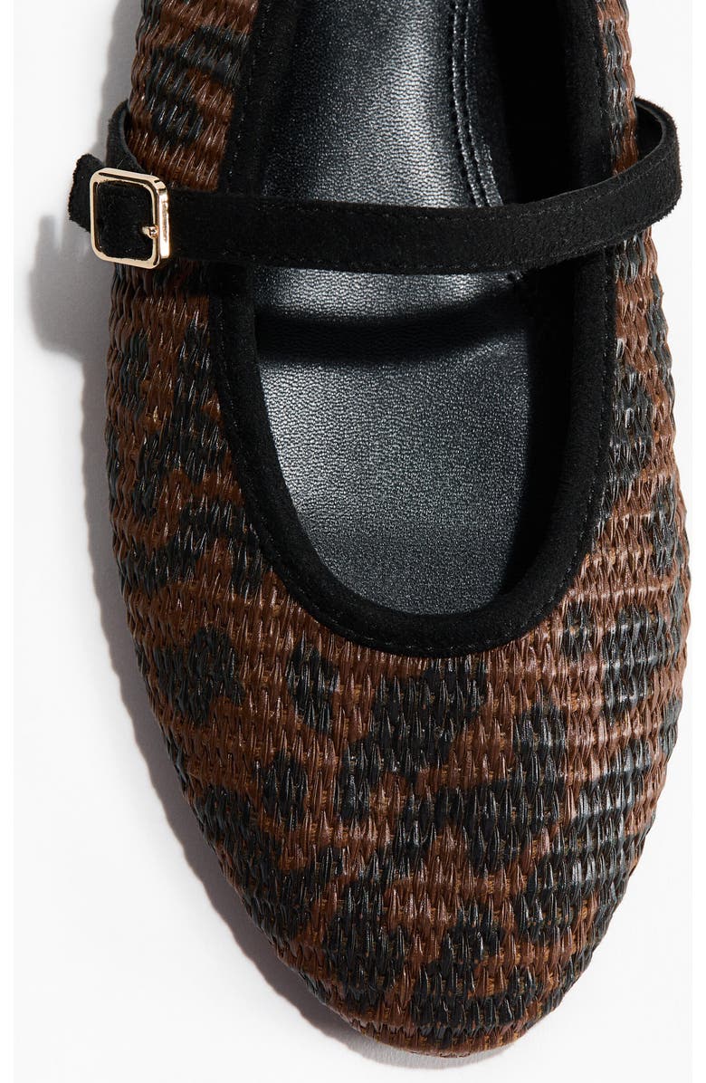 H&M Straw Mary Janes, Alternate, color, Dark Brown/Leopard Print