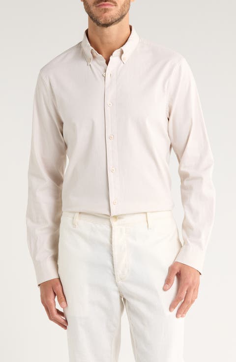Stretch Cotton Button-Down Oxford Shirt