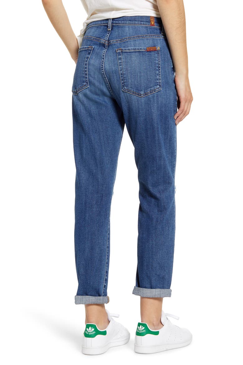 7 For All Mankind® Josefina High Waist Ripped Crop Jeans, Alternate, color, BROKEN TWILL ATHENS