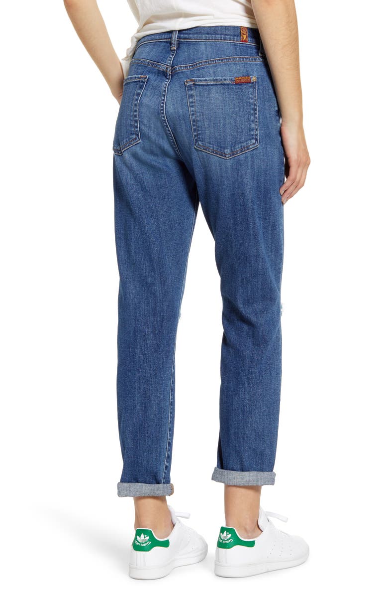 7 For All Mankind <sup>®</sup> Josefina High Waist Ripped Crop Jeans, Alternate, color,