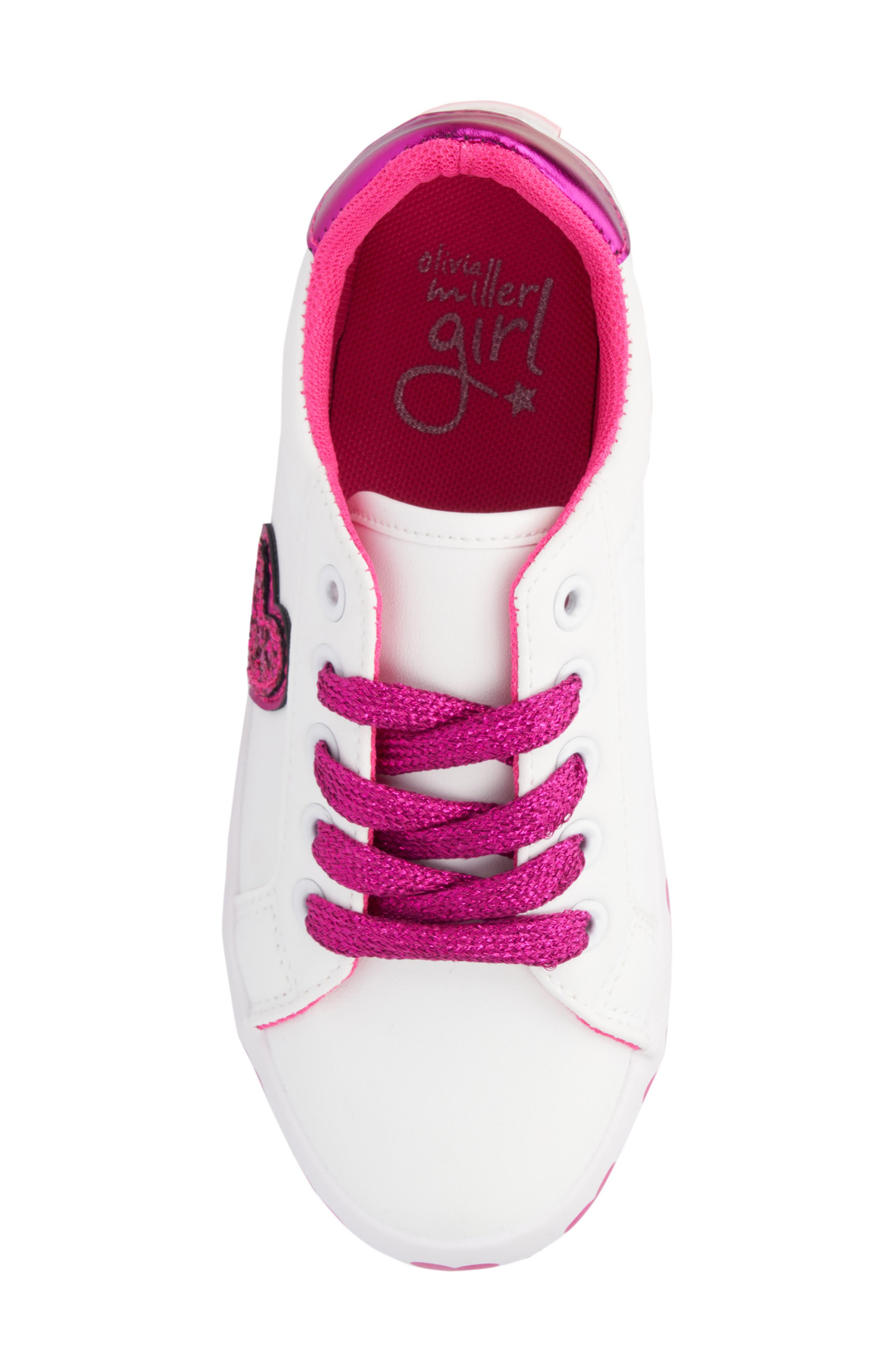 OLIVIA MILLER Kids' Metallic Heart Sneaker, Alternate, color, 