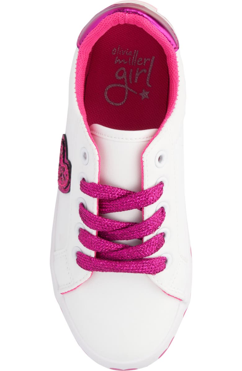 OLIVIA MILLER Kids' Metallic Heart Sneaker, Alternate, color,