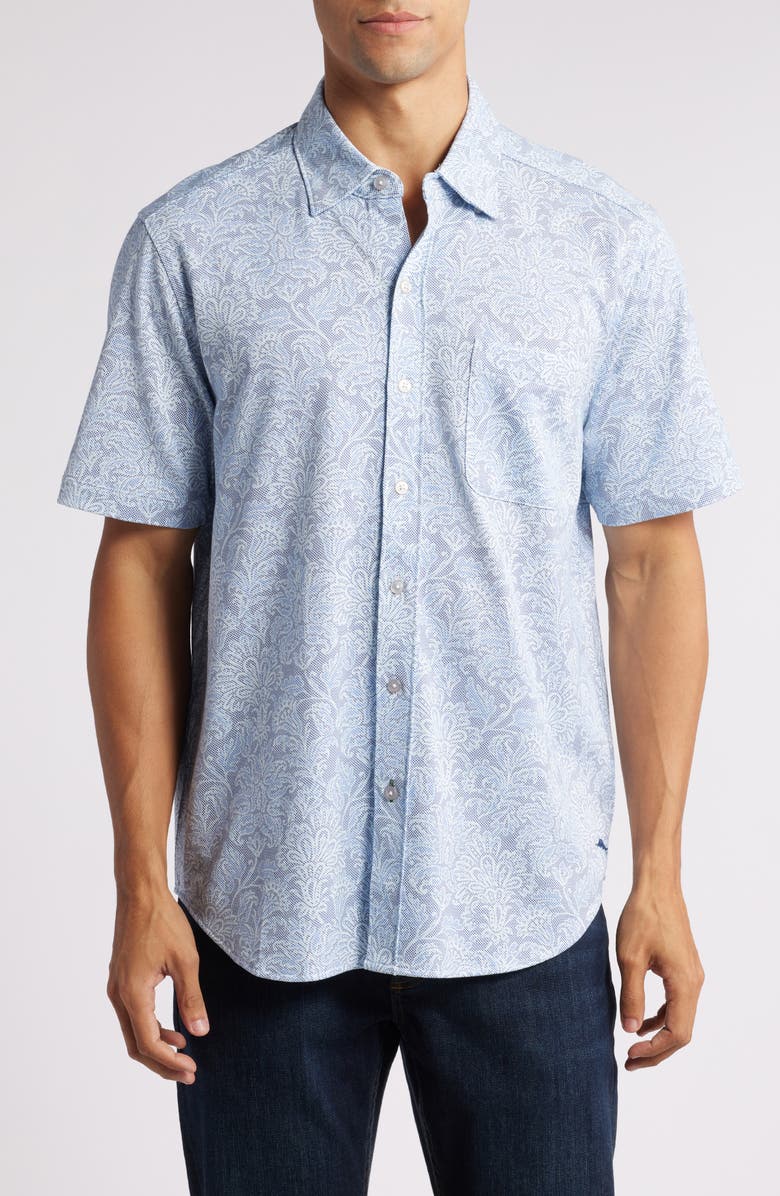 Tommy Bahama San Lucio Soirée Supima<sup>®</sup> Cotton Blend Short Sleeve Button-Up Shirt, Main, color,