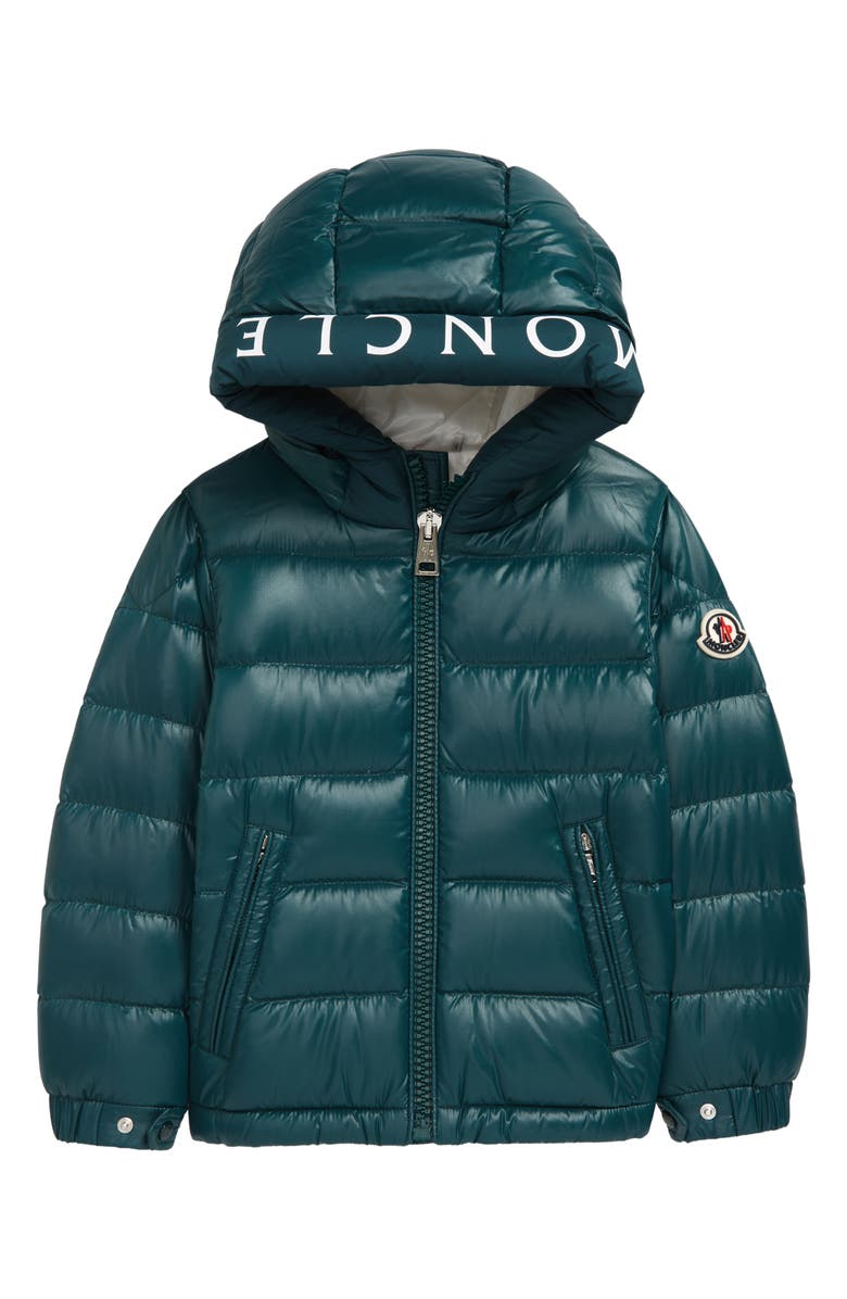 Moncler Kids' Salzman Logo Water Resistant Down Puffer Jacket, Main, color, 