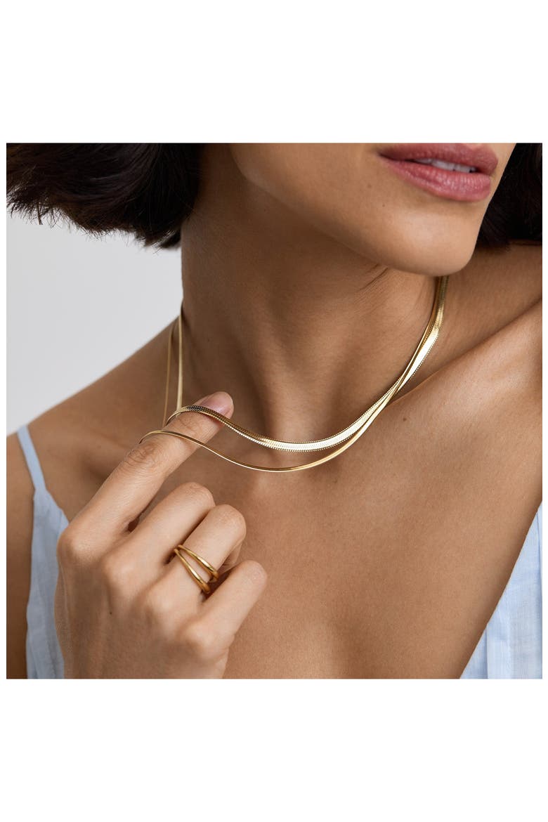 Essentials Snake Chain Necklace, Alternate, color, GOLD