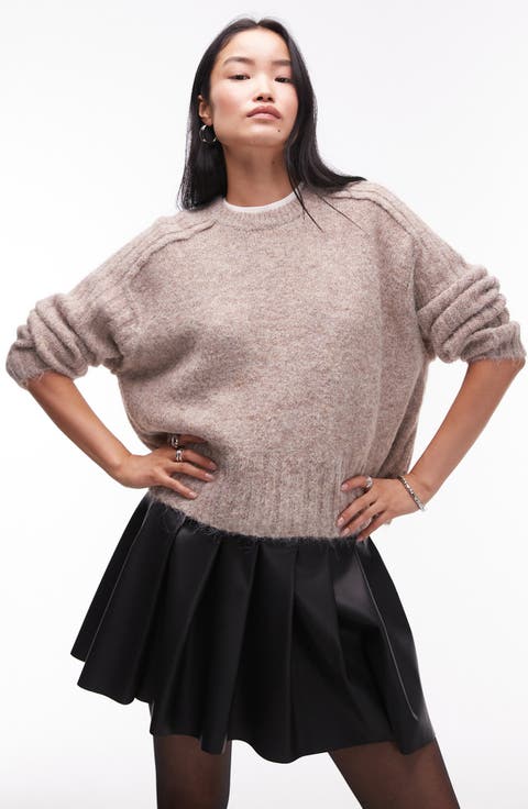 Rib Detail Crewneck Sweater