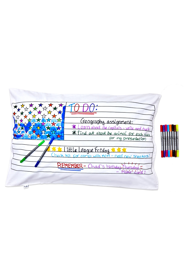 Color Your Own Pillowcase US Map, Alternate, color, White