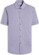 Bugatchi Miles OoohCotton® Geometric Print Short Sleeve Button-Up Shirt