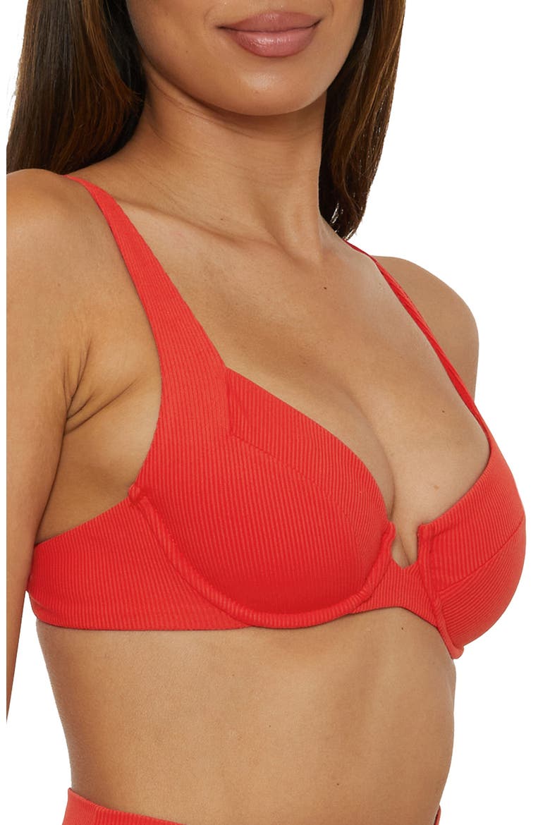 Modern Edge Underwire Bikini Top, Alternate, color, FIRE