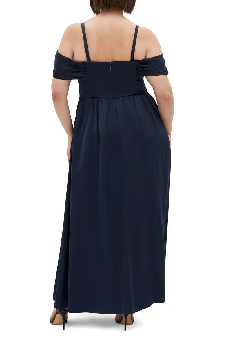 Angel Love Corset Maxi Dress, Alternate, color, NAVY