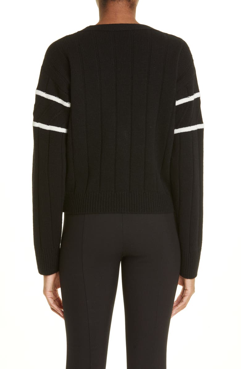 Moncler Virgin Wool & Cashmere Crop Cardigan, Alternate, color, 