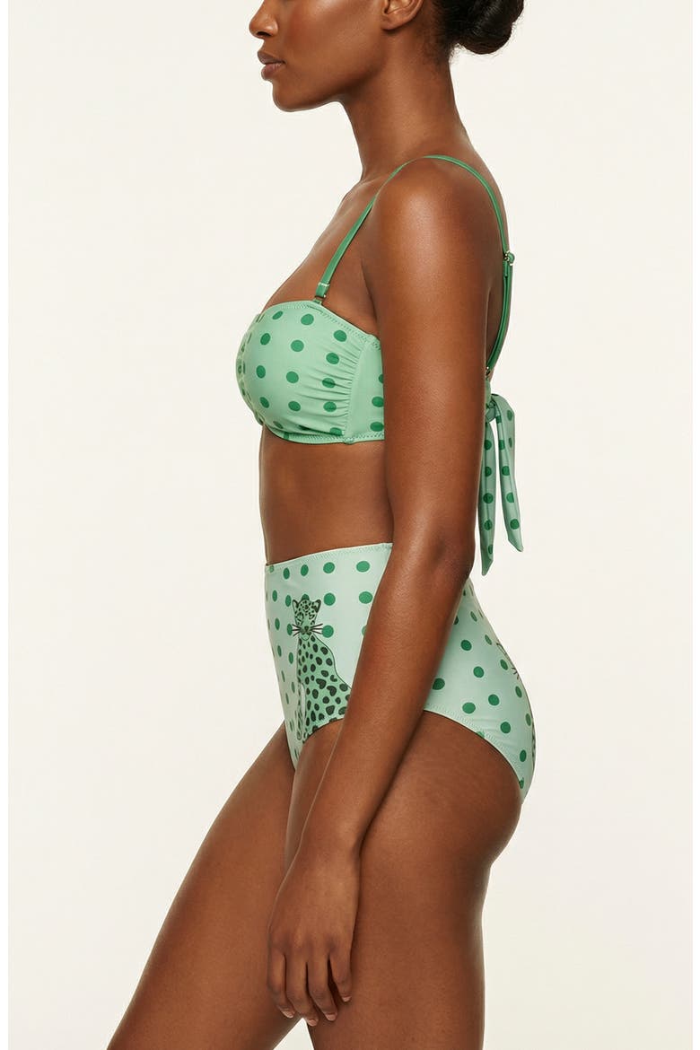 Polka Bloom Reversible Bandeau Top, Alternate, color, Green