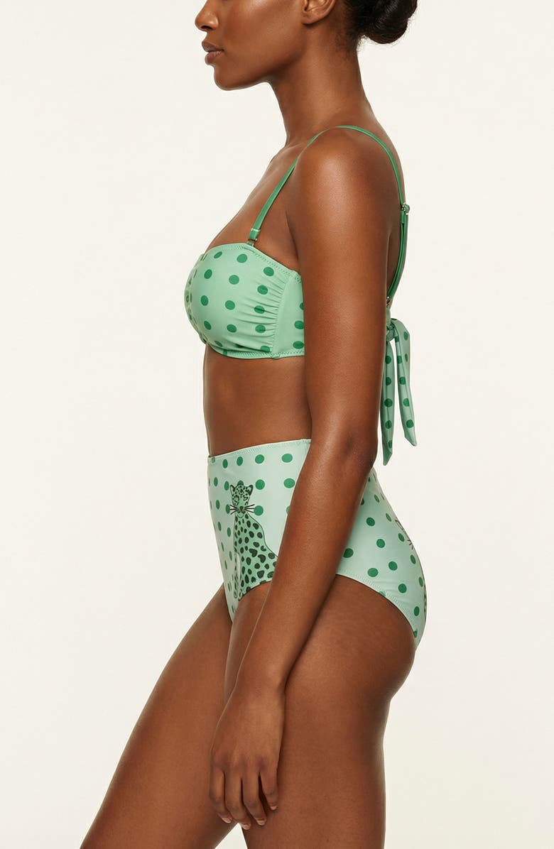 Jessie Zhao New York Polka Bloom Reversible Bandeau Top, Alternate, color, Green
