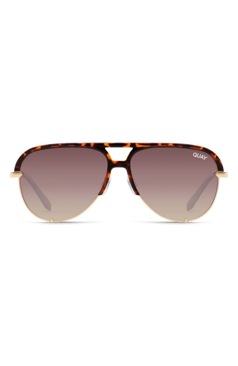 QUAY High Key Mini Remixed 60mm Polarized Aviator Sunglasses, Main, color, 