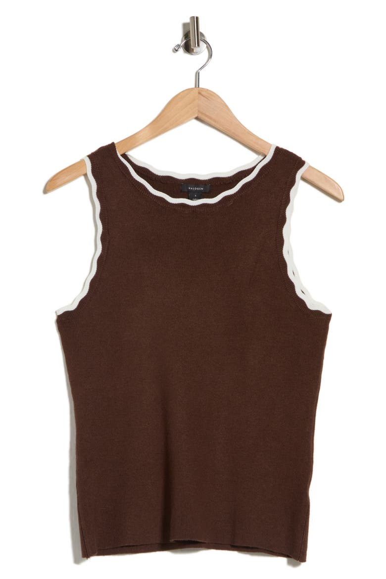 Scallop Tip Sweater Tank, Alternate, color, CHICORY COFFEE