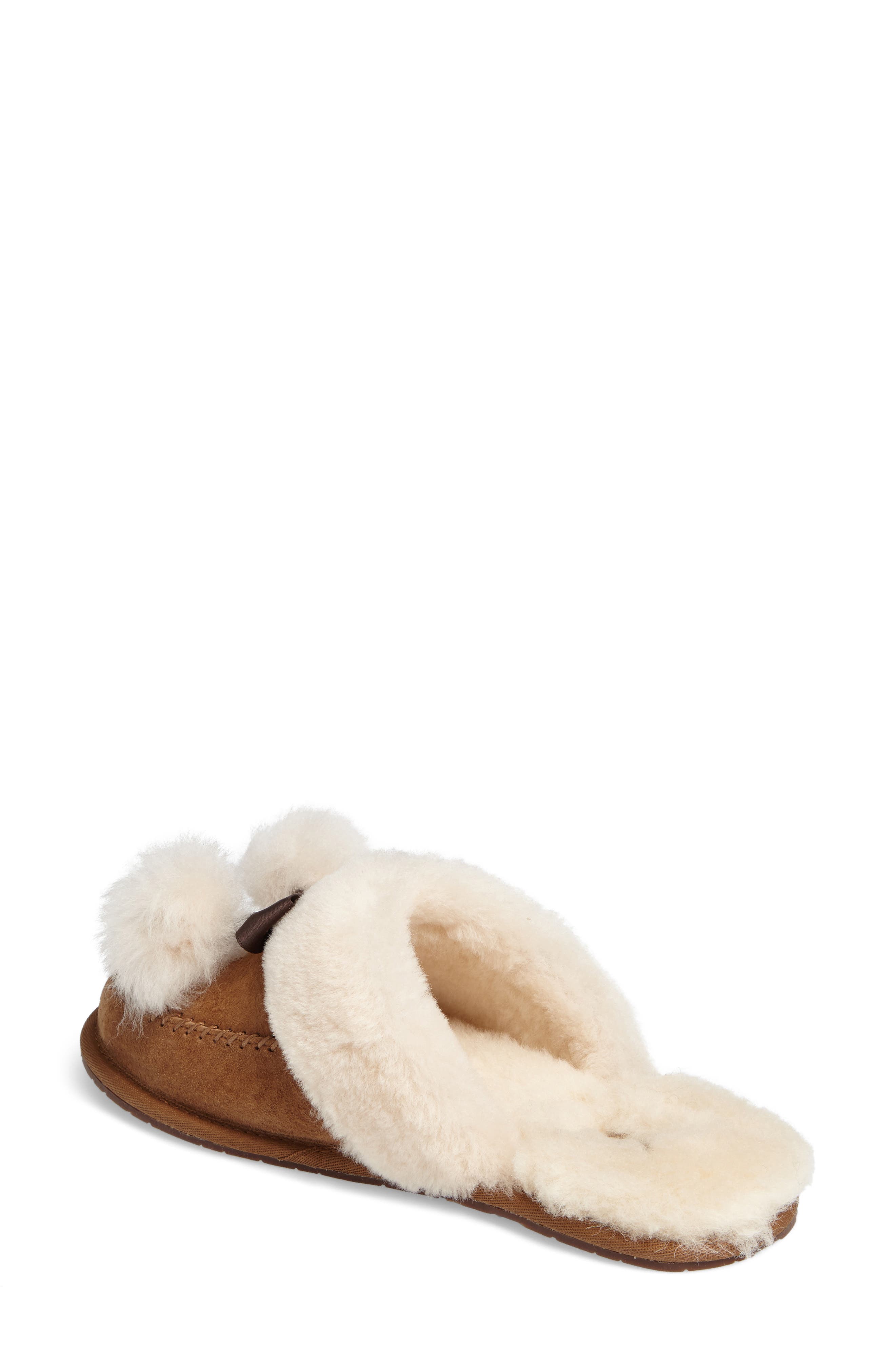 Hafnier Genuine Shearling Slipper, Alternate, color, CHESTNUT SUEDE
