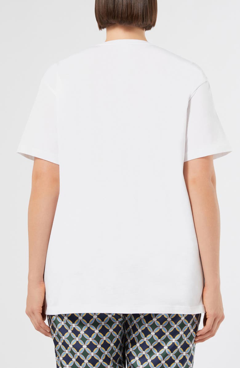 Marina Rinaldi Reed Embellished Cotton T-Shirt, Alternate, color, Optical White