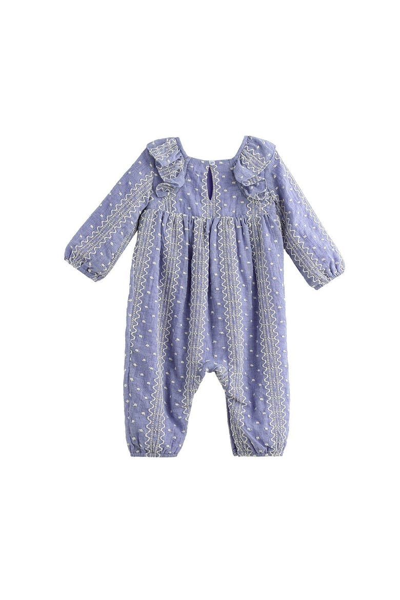 Mabel + Honey Lavender Lane Long Sleeve Print Ruffle Neck Bubble Romper ...