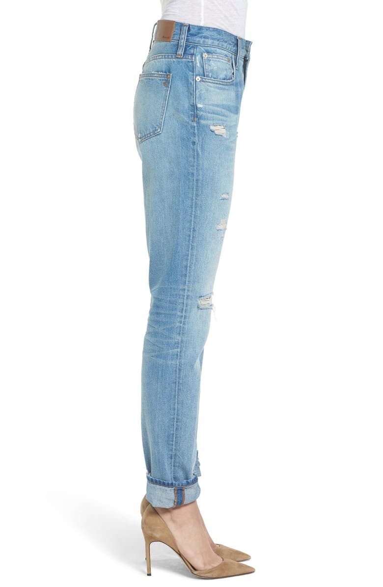 Madewell Perfect Vintage Ripped High Waist Boyfriend Jeans, Alternate, color,