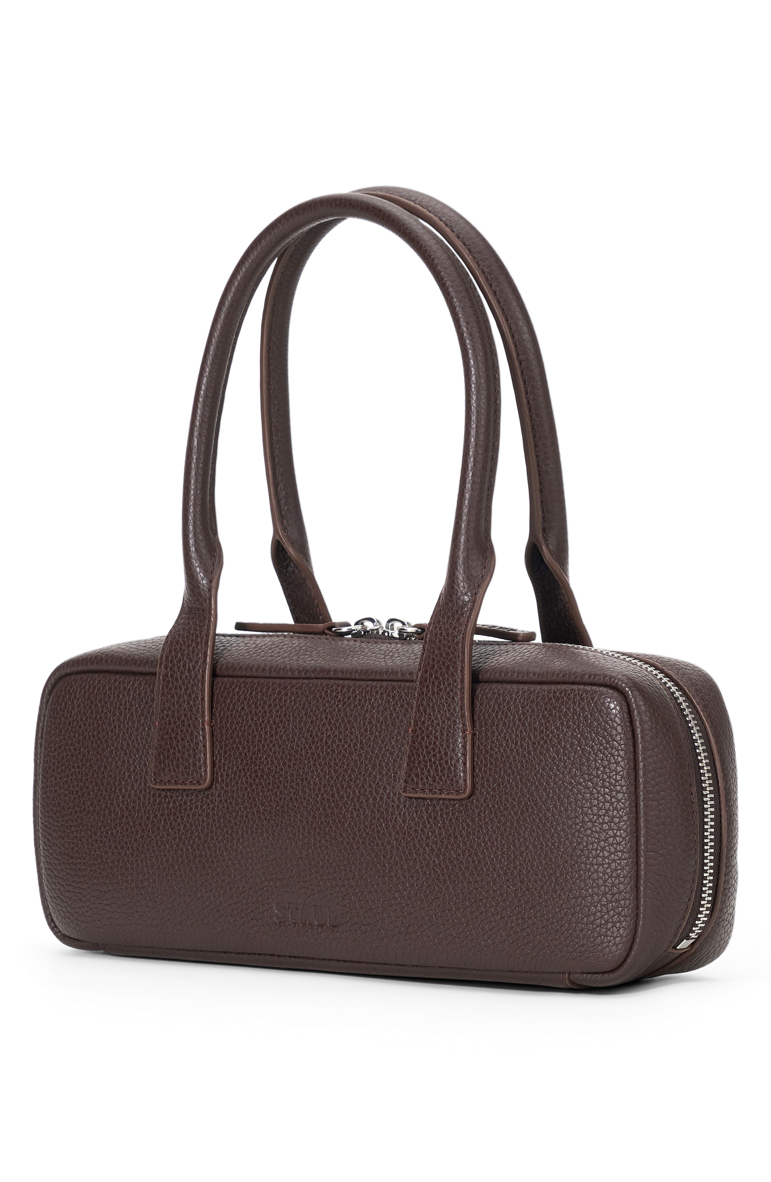 STAUD The Dude Leather Shoulder Bag, Alternate, color, Espresso