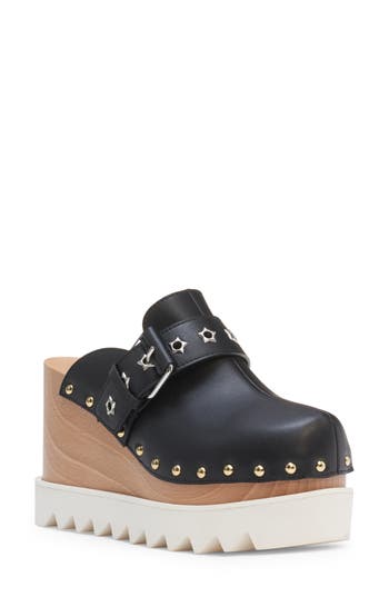 Stella Mccartney Black Elyse Star-studded Slip-on Loafers In Black
