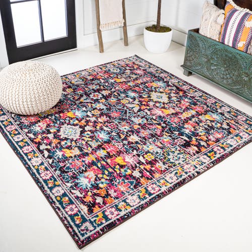 Jonathan Y Modern Persian Boho Floral Area Rug In Multi/purple