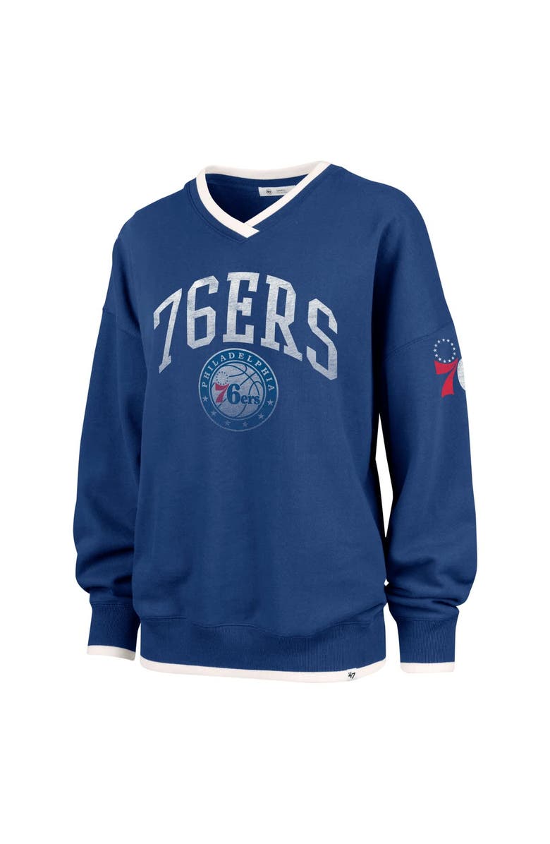 '47 Women's '47  Royal Philadelphia 76ers Rise Wax Pack Daze '80s Oversize Pullover Sweatshirt, Alternate, color, 