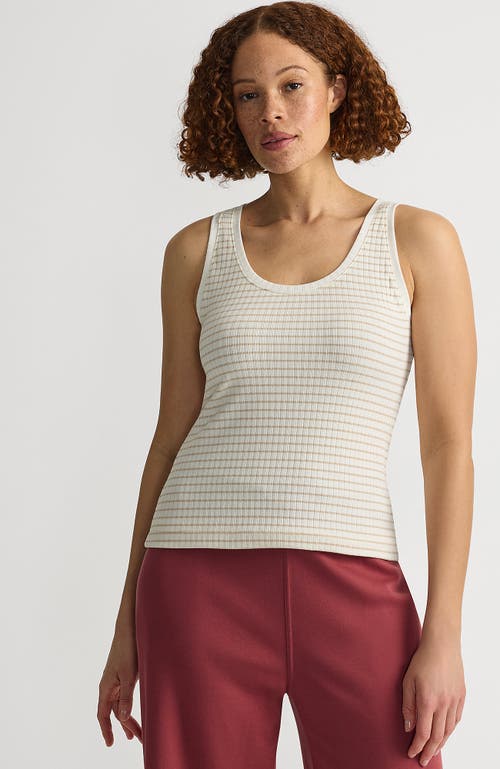 Lands' End Plus Size Pointelle Rib Uneck Tank In White