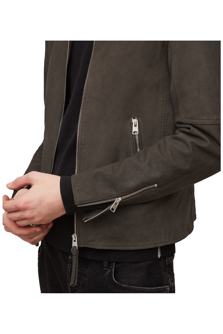 Cora Leather Jacket, Alternate, color, CHARCOAL