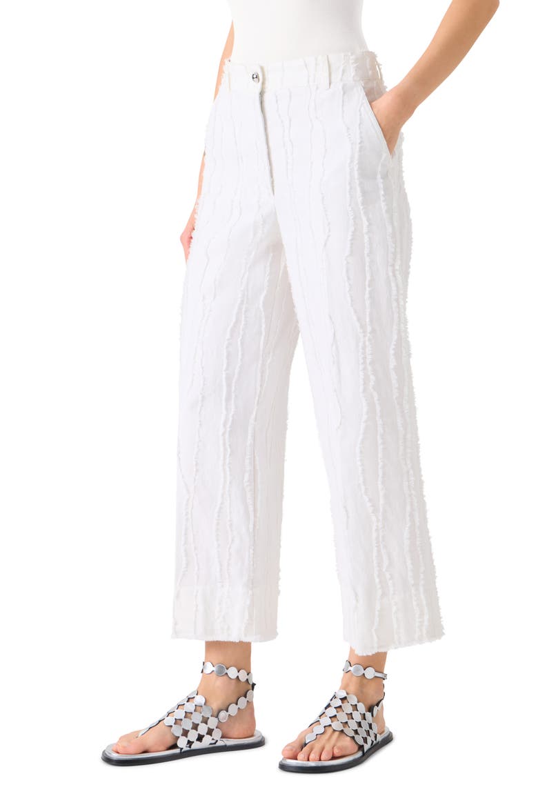 Chiara Cotton Fil Coupé Crop Wide Leg Jeans, Alternate, color, CREAM